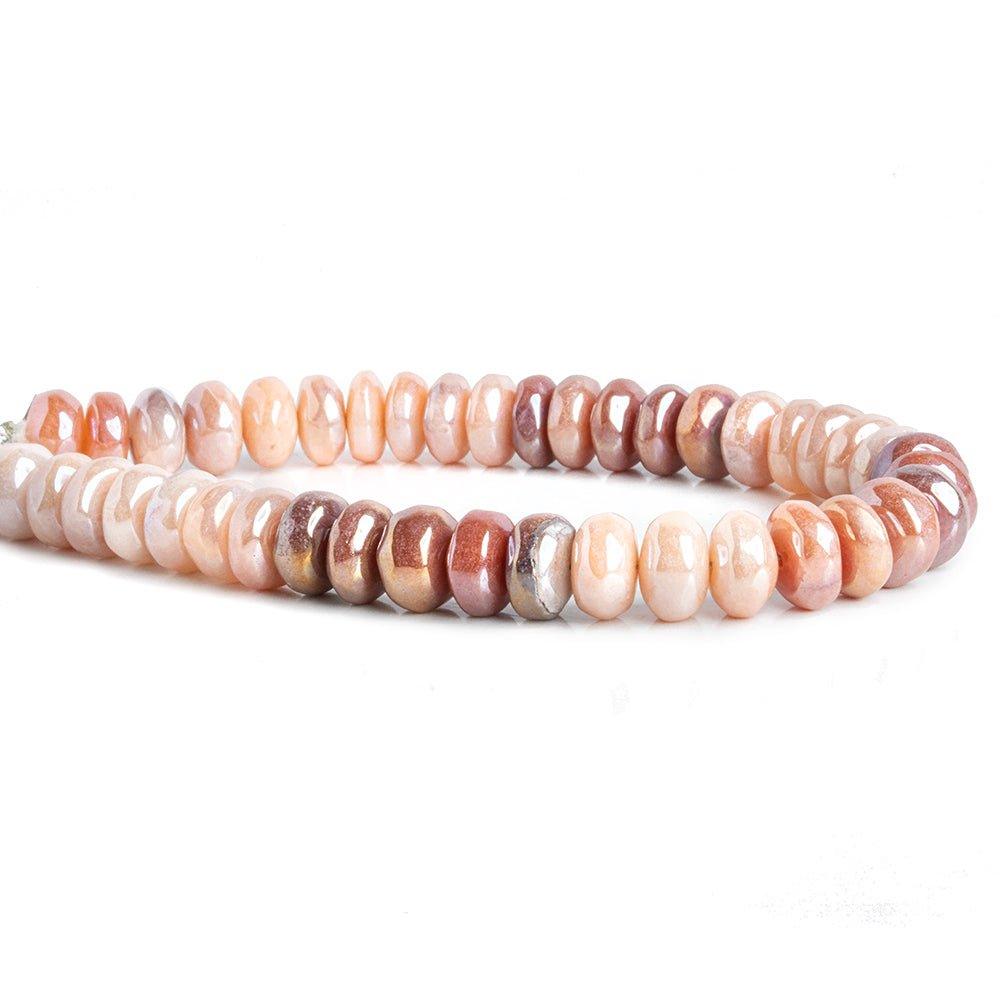 Mystic Multi Moonstone Plain Rondelle Beads 8 inch 38 pieces - The Bead Traders