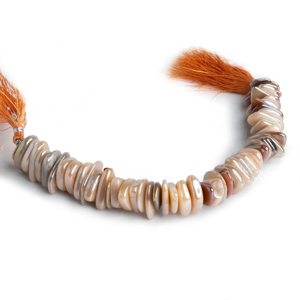Mystic Peach Moonstone Long Chips 7.5 inch 55 beads - The Bead Traders