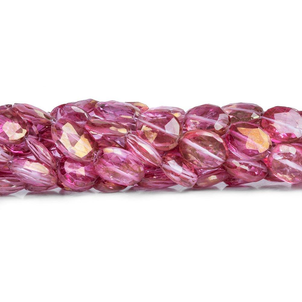 Mystic Pink Topaz Faceted Oval Beads 8 inch 17 pieces - The Bead Traders