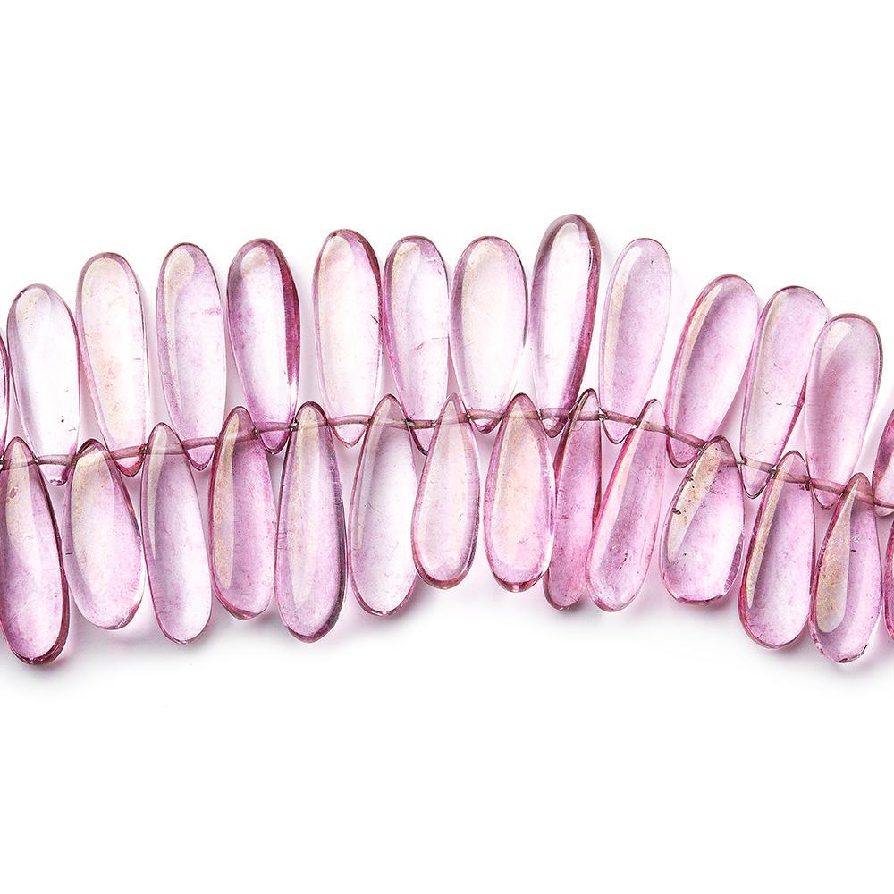 Mystic Pink Topaz top drilled pears 7.5 inches 86 beads - The Bead Traders