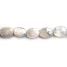 Mystic Platinum Grey Moonstone Faceted Oval Beads 14 inch 35 pieces - The Bead Traders