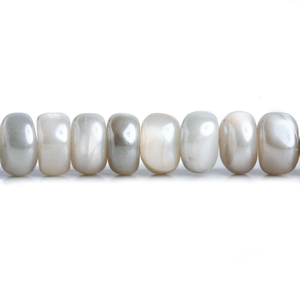 Mystic Platinum Grey Moonstone Plain Rondelle Beads 8 inch 38 pieces - The Bead Traders