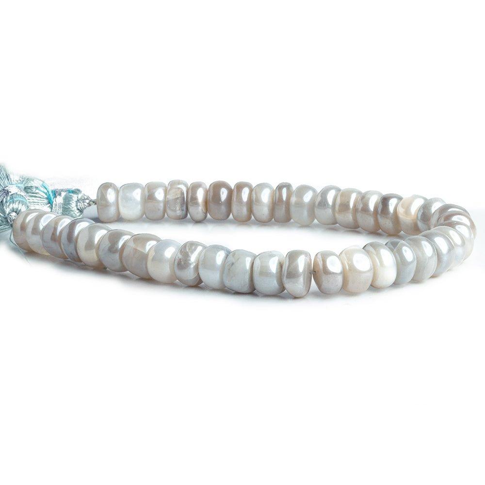 Mystic Platinum Grey Moonstone Plain Rondelle Beads 8 inch 38 pieces - The Bead Traders
