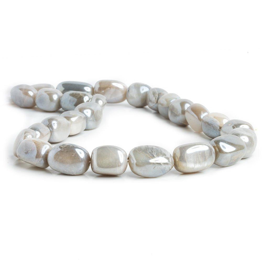 Mystic Platinum Moonstone Plain Nugget Beads 13 inch 25 pieces - The Bead Traders