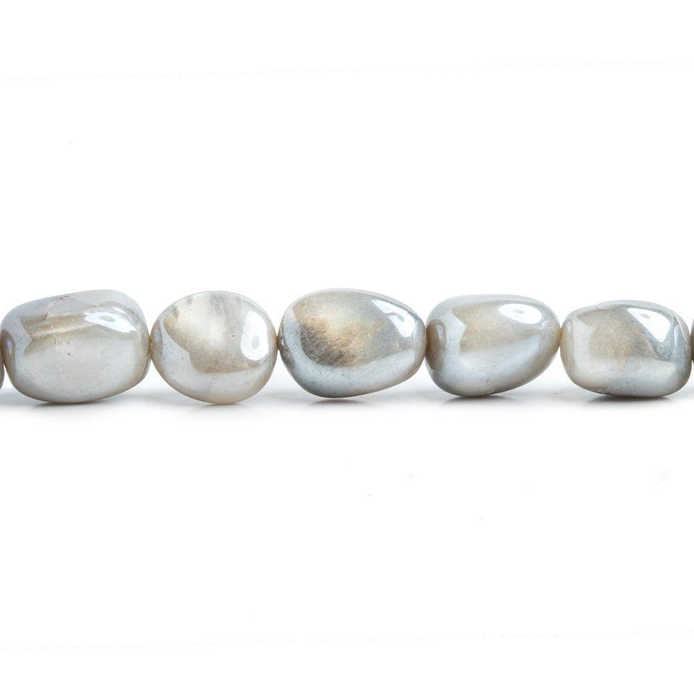 Mystic Platinum Moonstone Plain Nugget Beads 13 inch 25 pieces - The Bead Traders