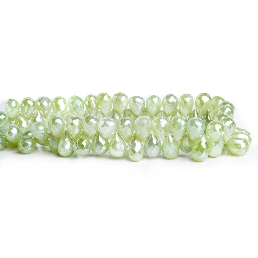 Mystic Prehnite Faceted Teardrop Beads 8 inch 65 pieces - The Bead Traders