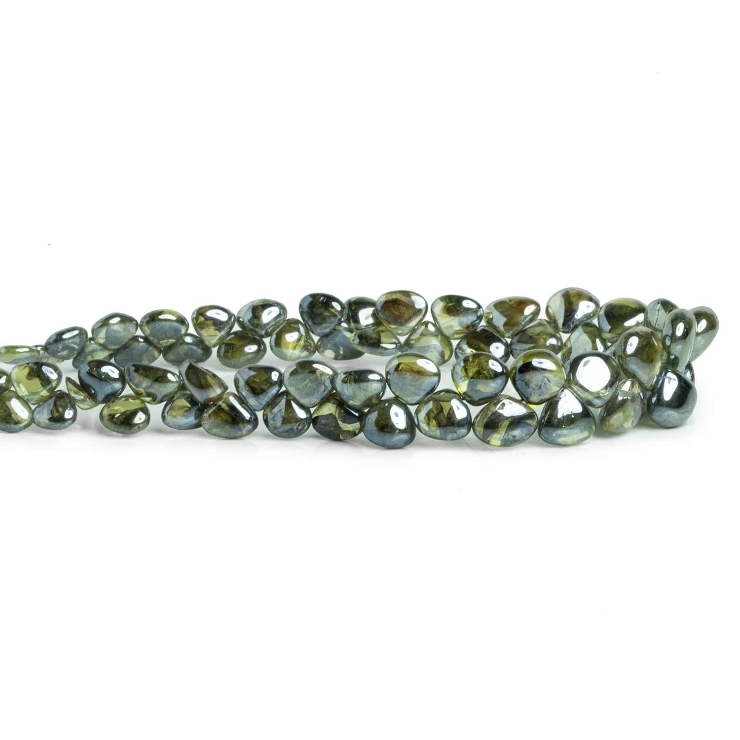 Mystic Prehnite Plain Heart Beads 7.5 inch 55 pieces - The Bead Traders