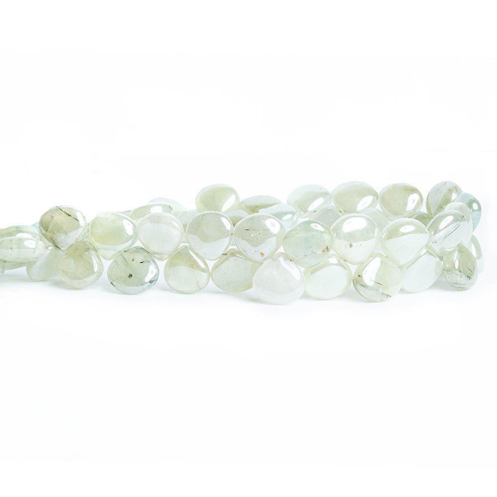 Mystic Prehnite Plain Heart Beads 8 inch 50 pieces - The Bead Traders
