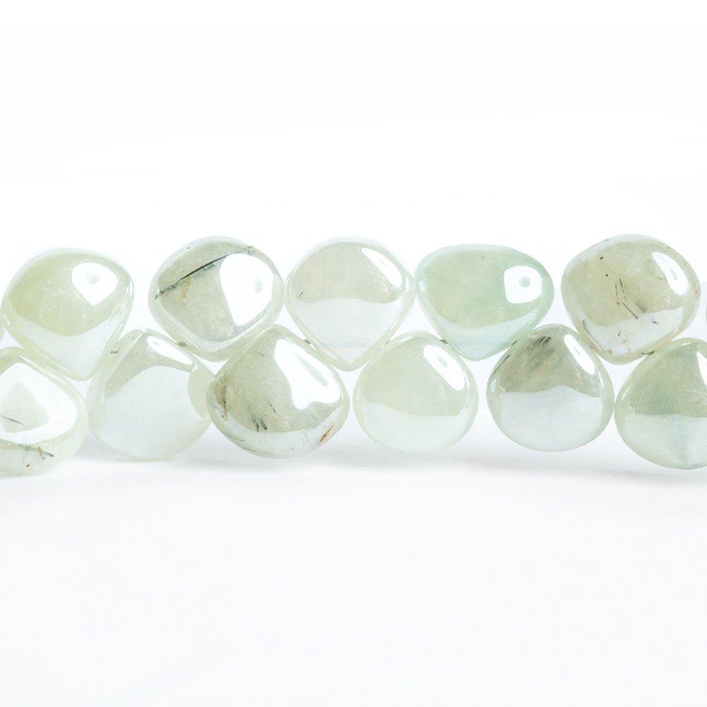 Mystic Prehnite Plain Heart Beads 8 inch 50 pieces - The Bead Traders