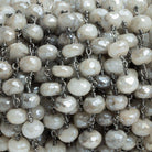 Mystic Quartz Faceted Rondelle Black Gold Chain by the Foot 22 pieces - The Bead Traders