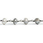 Mystic Quartz Faceted Rondelle Black Gold Chain by the Foot 22 pieces - The Bead Traders