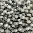 Mystic Quartz Faceted Rondelle Black Gold Chain by the Foot 24 pieces - The Bead Traders