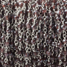 Mystic Rhodolite Garnet faceted rondelles on Silver plated Chain by the foot - The Bead Traders