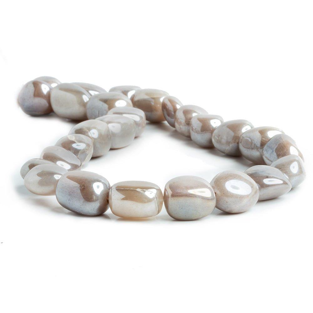 Mystic Rose Moonstone Plain Nugget Beads 13 inch 26 pieces - The Bead Traders