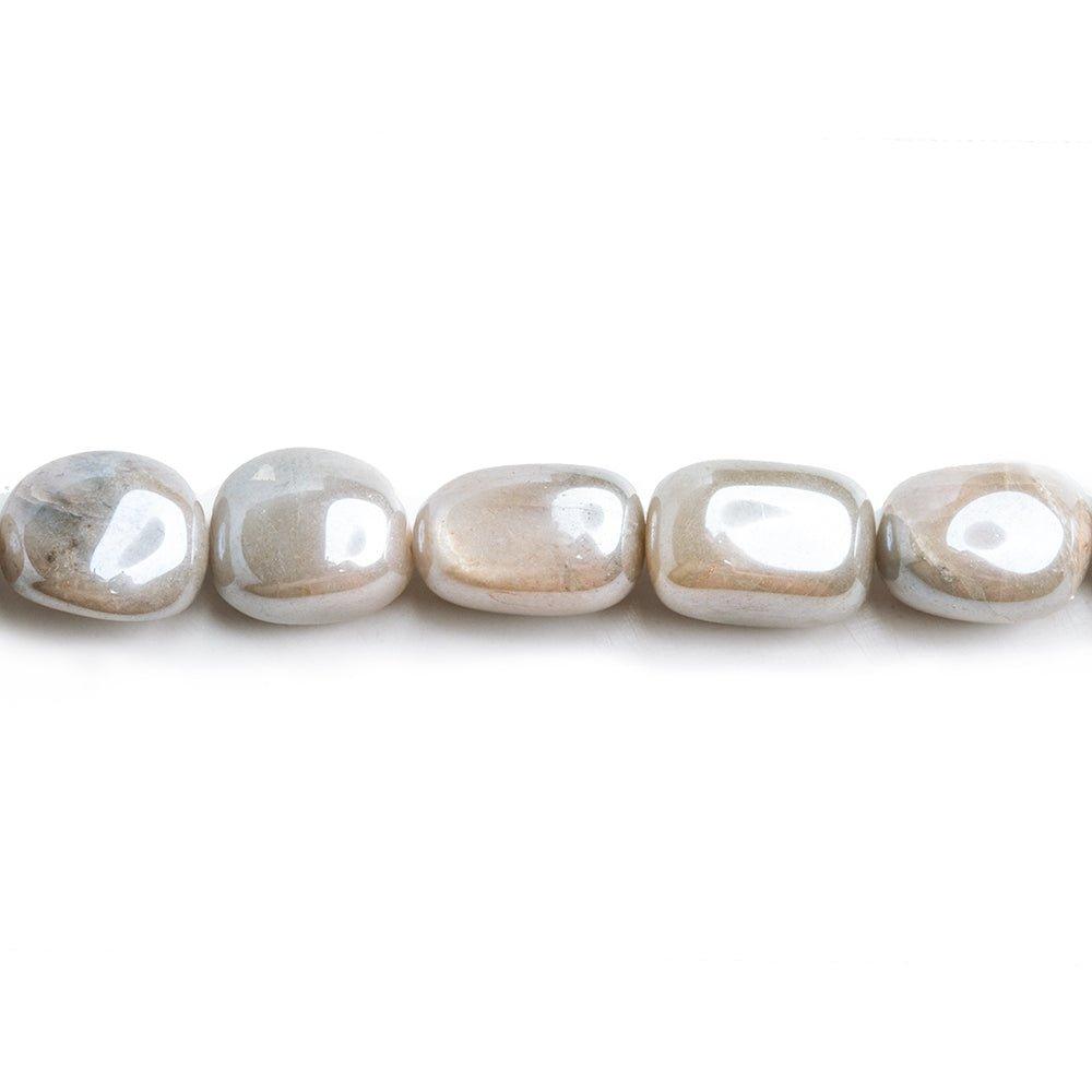 Mystic Rose Moonstone Plain Nugget Beads 13 inch 26 pieces - The Bead Traders