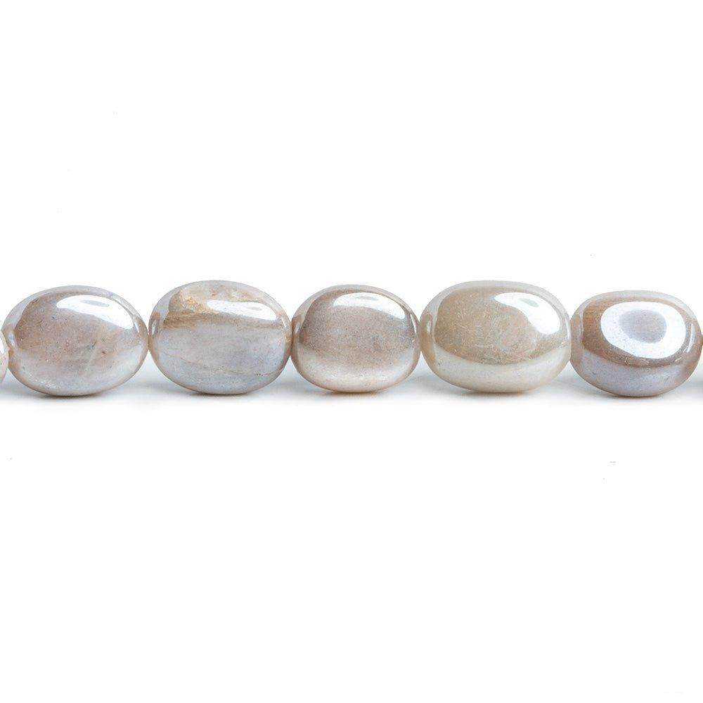Mystic Rose Moonstone Plain Nugget Beads 13 inch 30 pieces - The Bead Traders