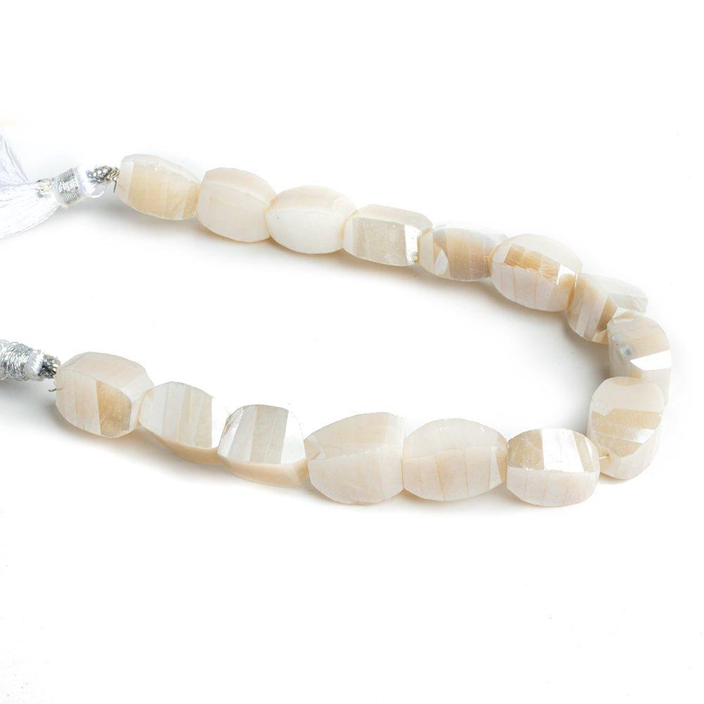 Mystic Tan Moonstone Faceted Twist Beads 8 inch 15 pieces - The Bead Traders