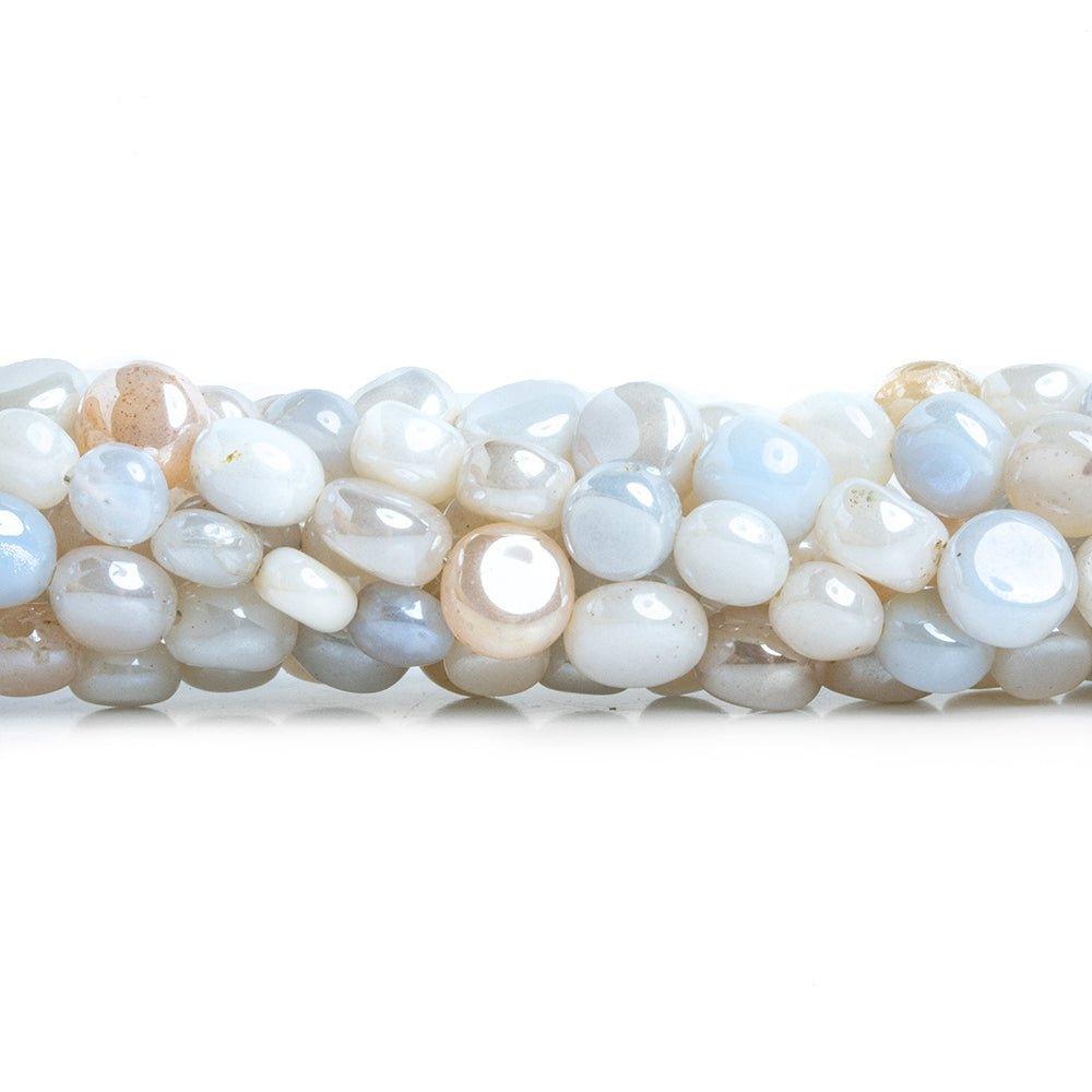 Mystic Turkish Chalcedony Plain Coin Beads 7 inch 25 pieces - The Bead Traders