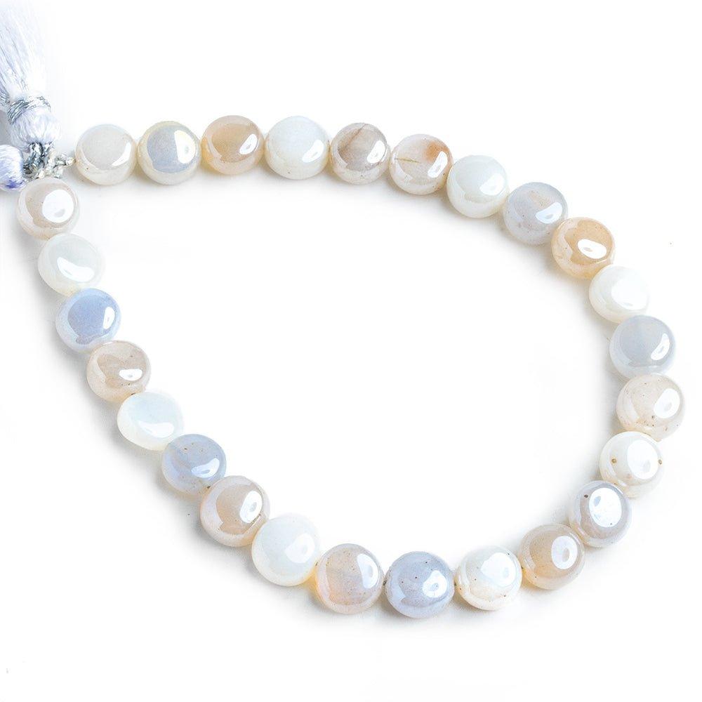 Mystic Turkish Chalcedony Plain Coin Beads 7 inch 25 pieces - The Bead Traders