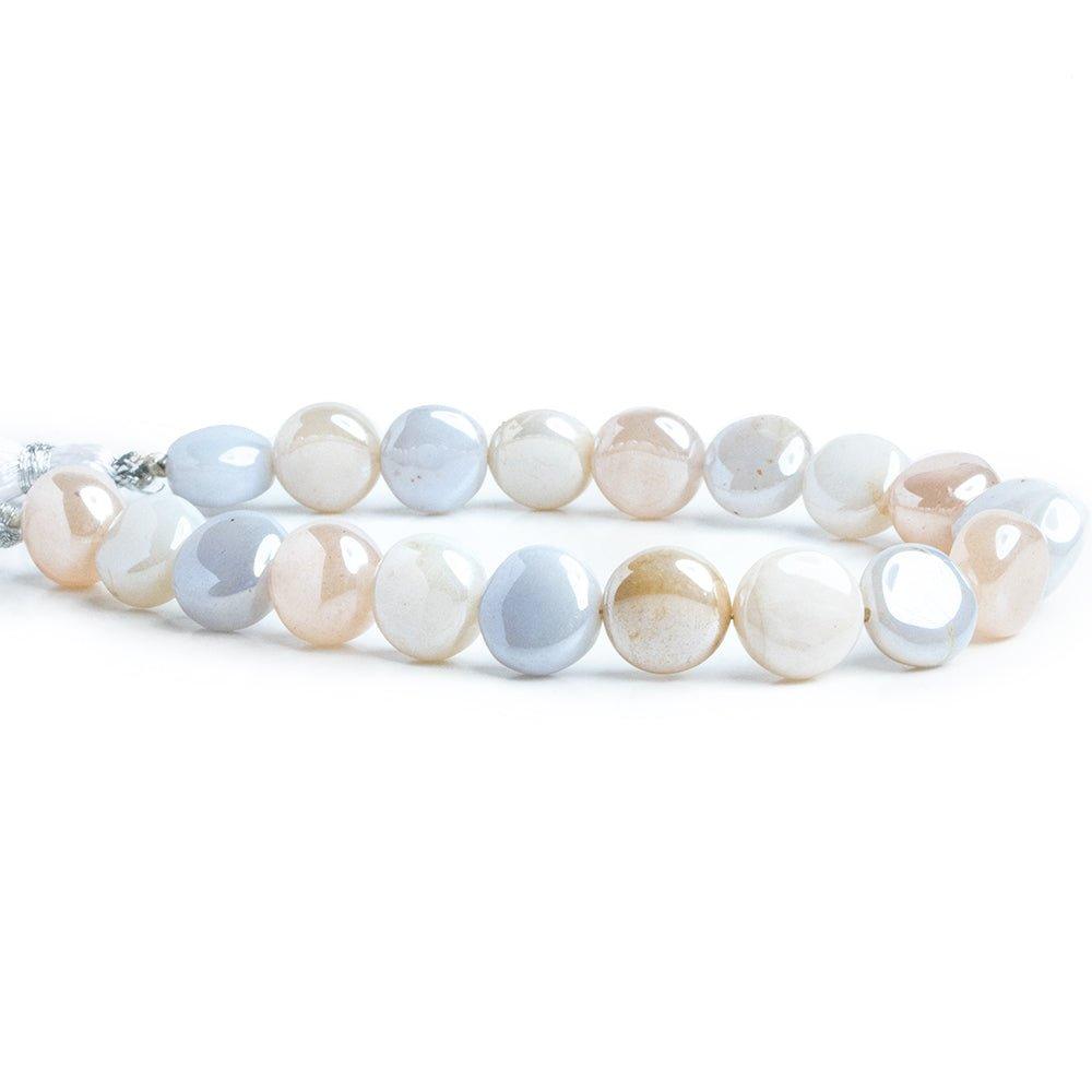 Mystic Turkish Chalcedony Plain Coin Beads 8 inch 20 pieces - The Bead Traders