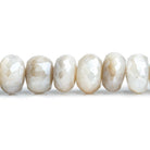 Mystic White Moonstone Faceted Rondelle Beads 13 inch 50 pieces - The Bead Traders