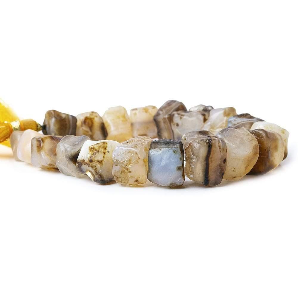 Natural Agate Tumbled Hammer Faceted Cube Beads - The Bead Traders