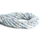 Natural Chalcedony Hand Cut Faceted Rondelle Beads 12 inch 85 pieces - The Bead Traders
