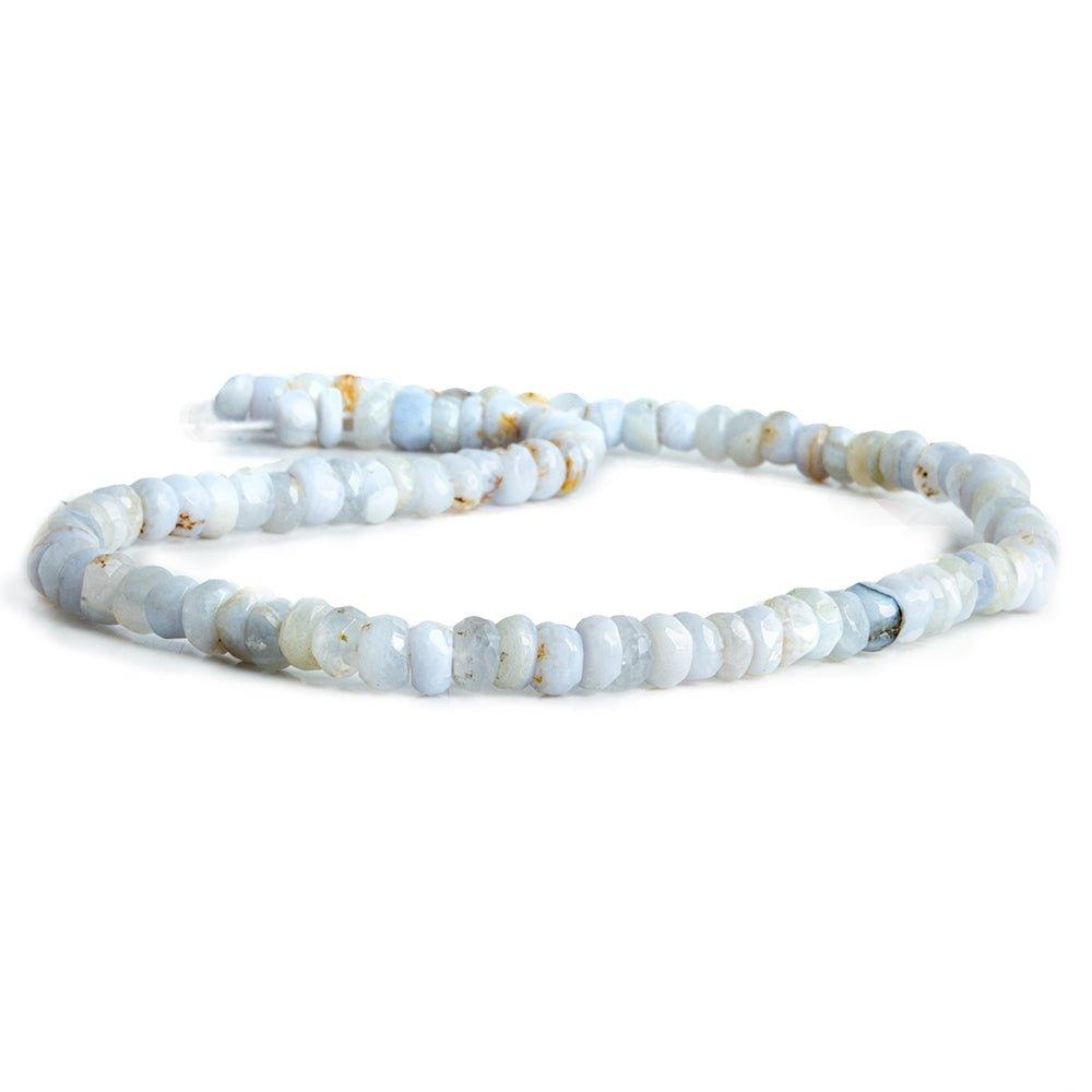 Natural Chalcedony Hand Cut Faceted Rondelle Beads 12 inch 85 pieces - The Bead Traders
