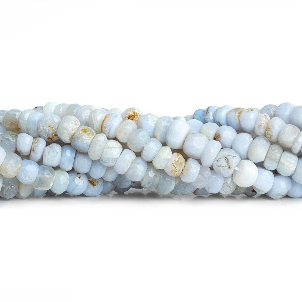 Natural Chalcedony Hand Cut Faceted Rondelle Beads 12 inch 85 pieces - The Bead Traders