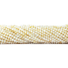 Natural Cream Mother of Pearl microfaceted round beads 13 inch 100 pieces - The Bead Traders