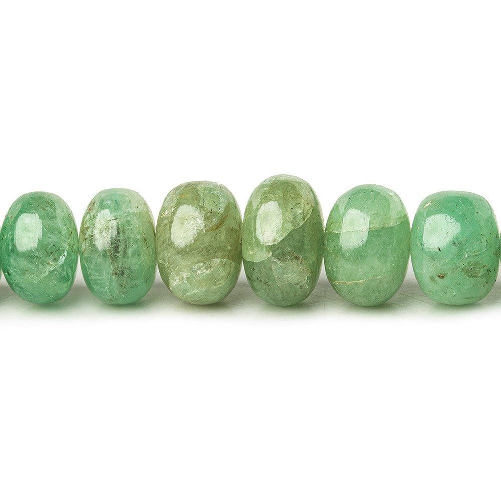 Natural Emerald plain rondelles 18 inch 78 pieces 6mm - 13mm - The Bead Traders