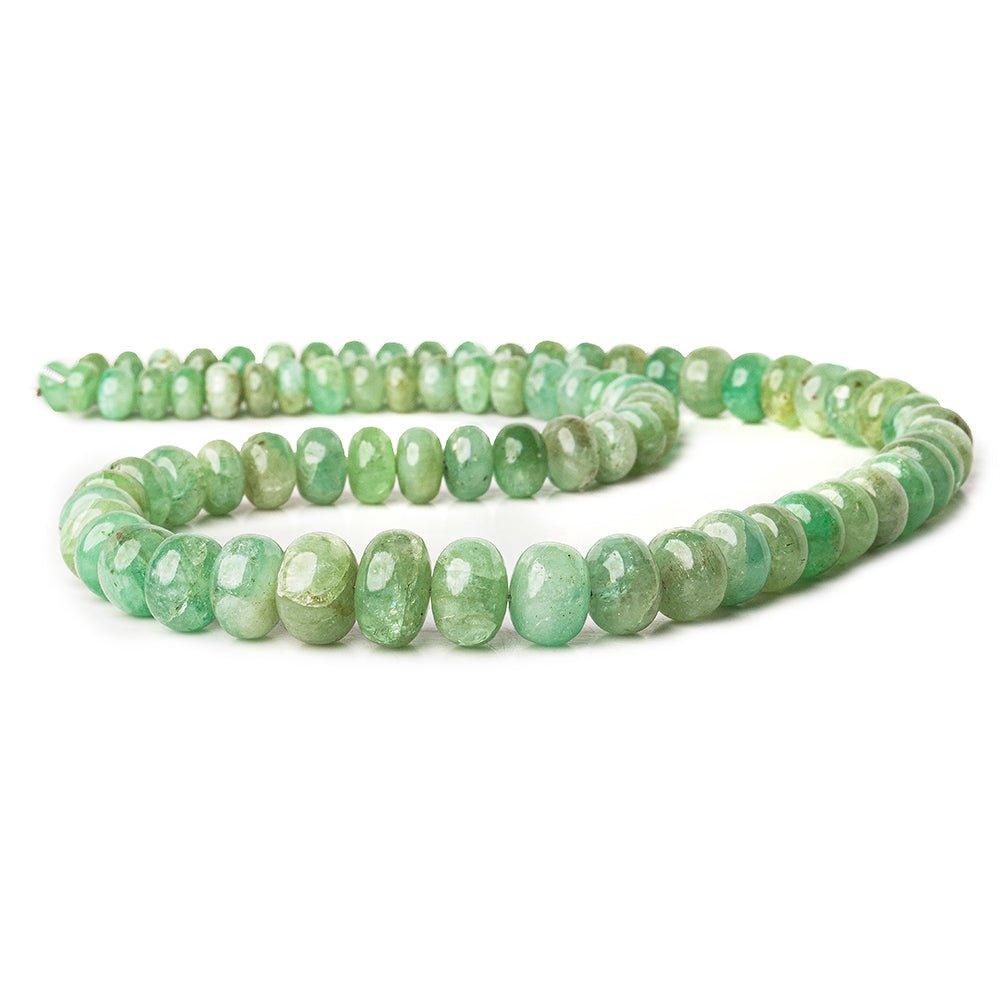 Natural Emerald plain rondelles 18 inch 78 pieces 6mm - 13mm - The Bead Traders