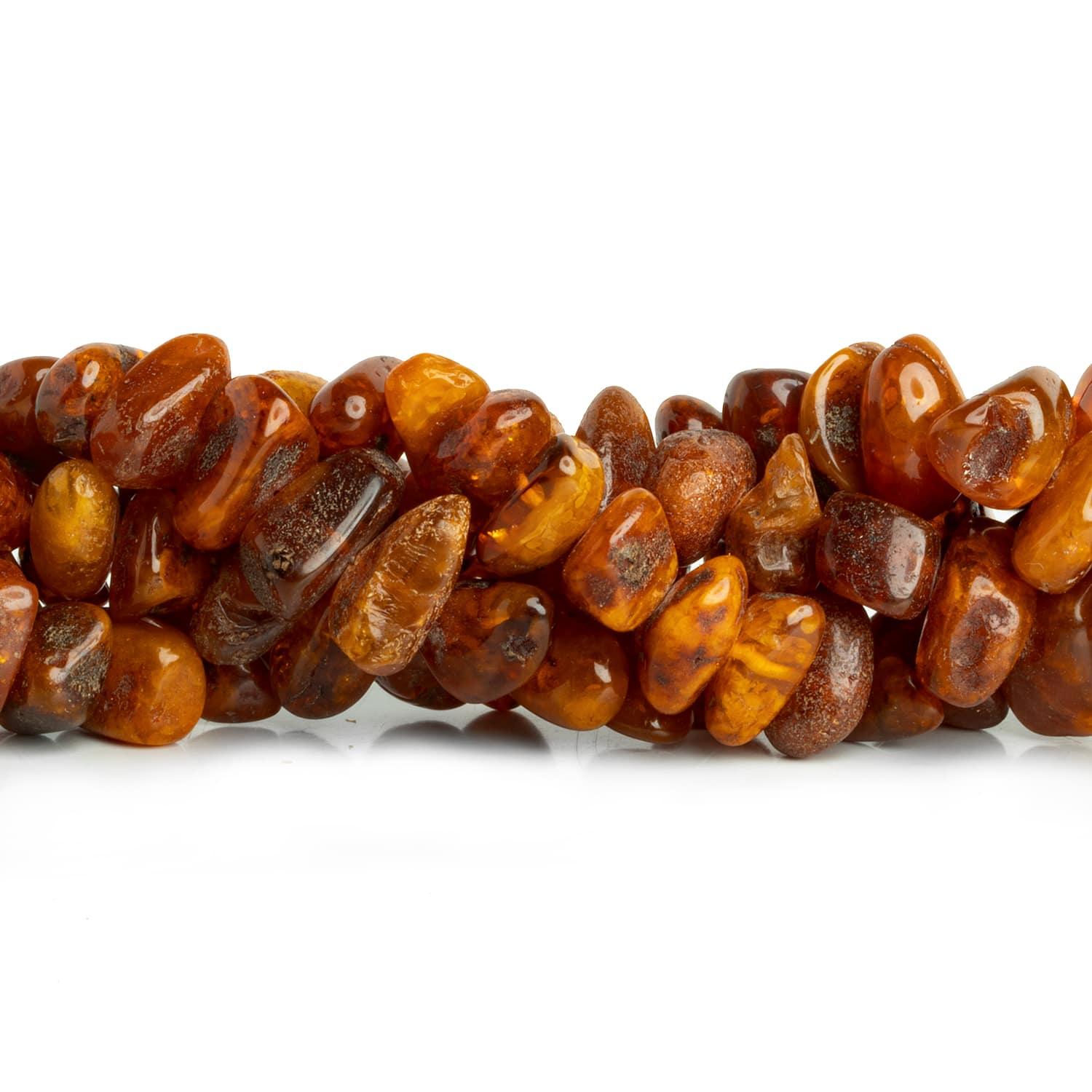 Natural Golden Baltic Amber Plain Nugget Beads 26 inch 85 pieces - The Bead Traders