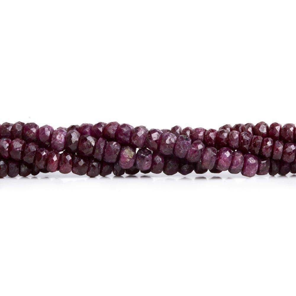 Natural Ruby Faceted Rondelle Beads 16 inch 165 pieces - The Bead Traders