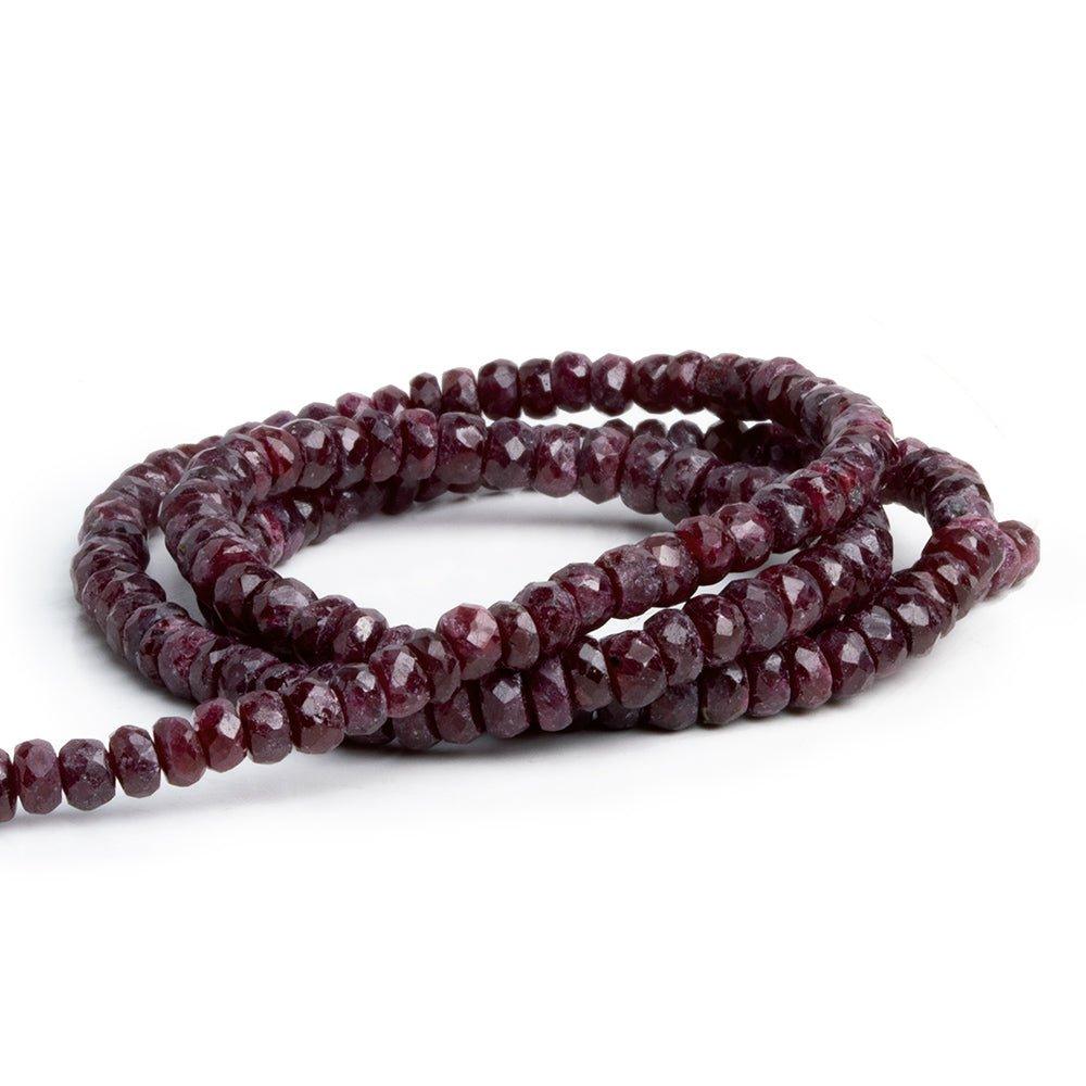 Natural Ruby Faceted Rondelle Beads 16 inch 165 pieces - The Bead Traders