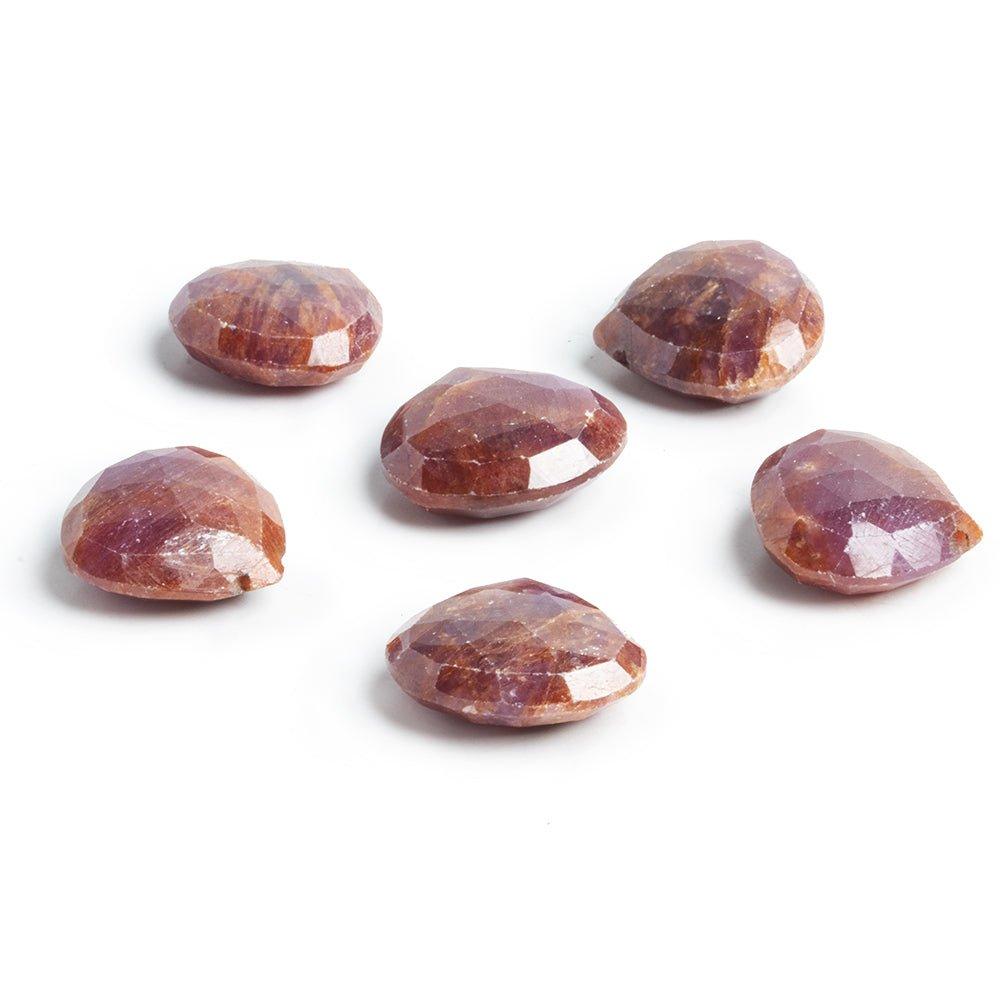Natural Ruby Top Drilled Heart Focal Bead 1 Piece - The Bead Traders
