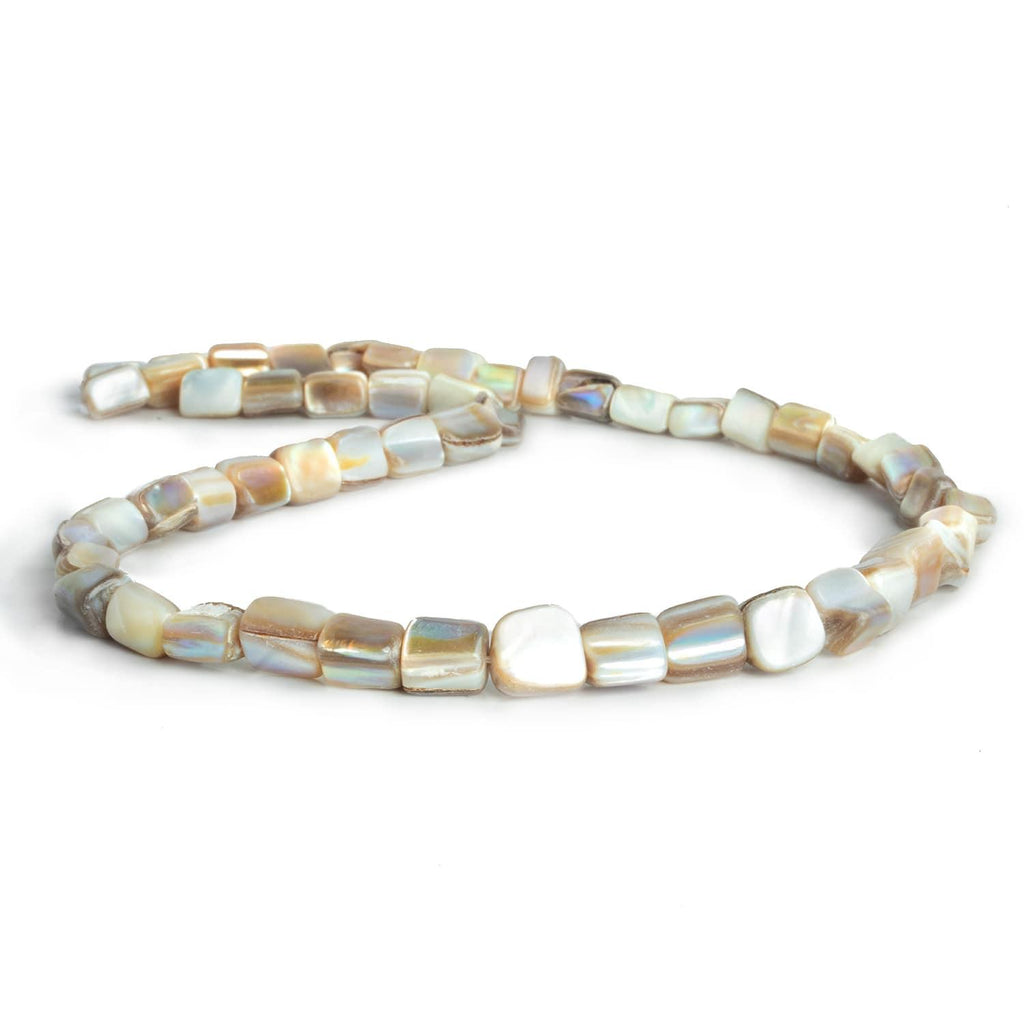 Natural Shell Rectangle Beads 16 inch 50 beads - The Bead Traders
