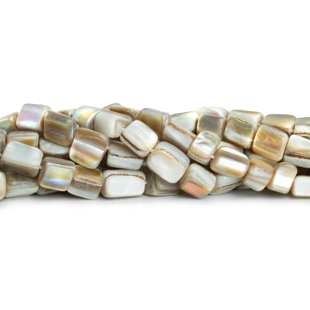 Natural Shell Rectangle Beads 16 inch 50 beads - The Bead Traders