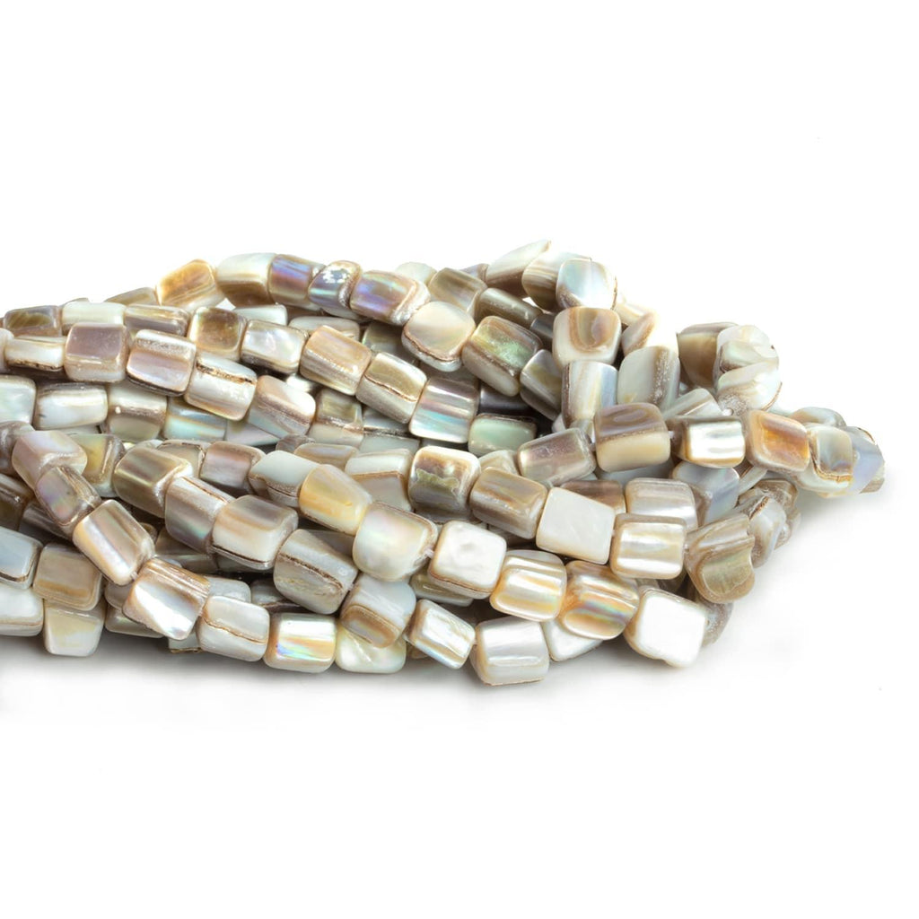 Natural Shell Rectangle Beads 16 inch 50 beads - The Bead Traders