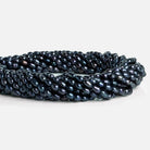 Navy Peacock Oval Freshwater Pearls 15 inch 70 pieces - The Bead Traders