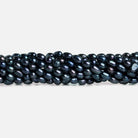 Navy Peacock Oval Freshwater Pearls 15 inch 70 pieces - The Bead Traders