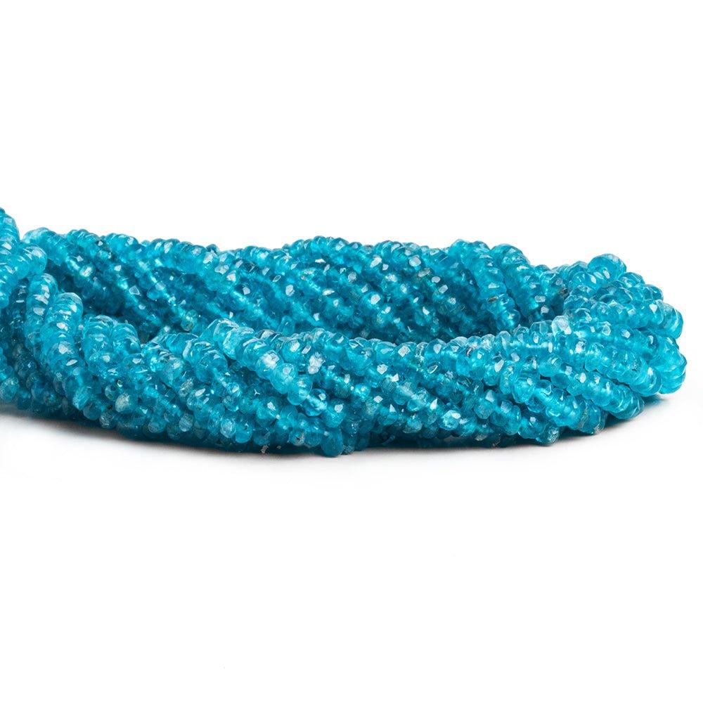 Neon Apatite Faceted Rondelle Beads 14 inch 175 pieces - The Bead Traders
