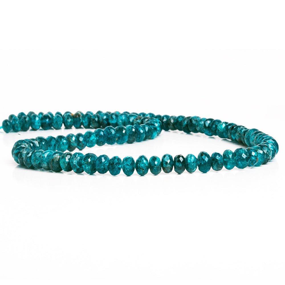 Neon Apatite Faceted Rondelle Beads 14 inch 95 pieces - The Bead Traders