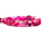 Neon Pink Shaded Agate Hammer Faceted Square beads 8 inch 16 pieces - The Bead Traders