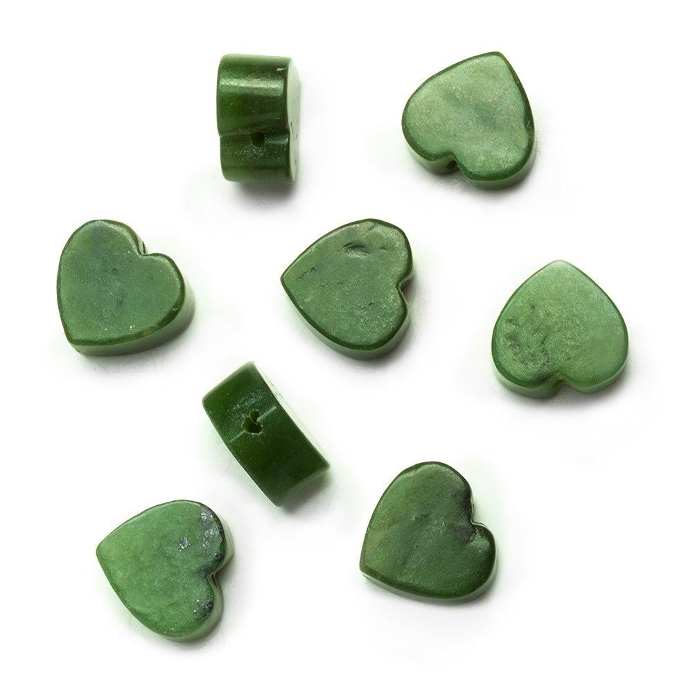 Nephrite Jade Heart Focal Bead 1 Piece - The Bead Traders