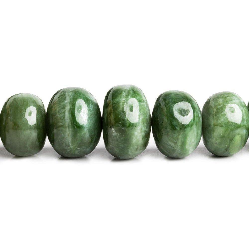Nephrite Jade Plain Rondelle Beads 16 inch 43 pieces - The Bead Traders