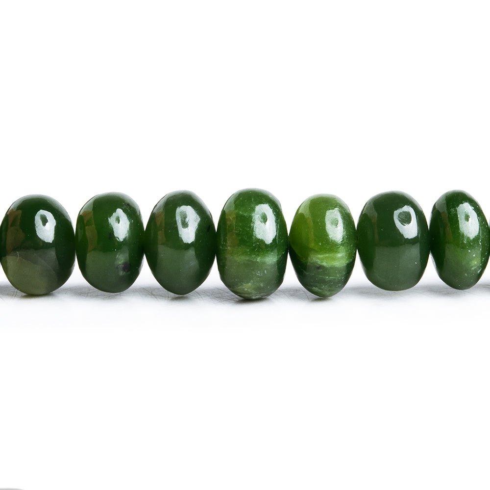 Nephrite Jade Plain Rondelle Beads 18 inch 79 pieces - The Bead Traders