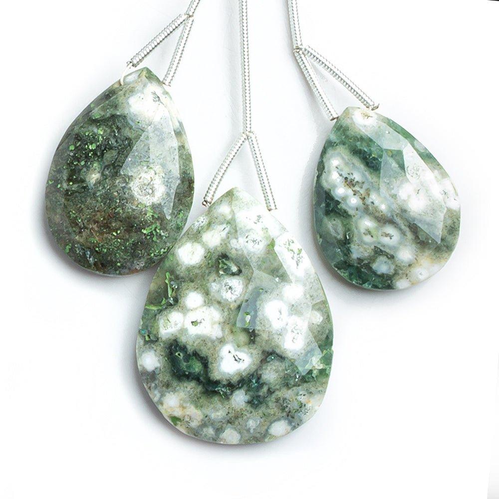 Ocean Jasper Faceted Pear Focal Beads 3 Pieces - The Bead Traders