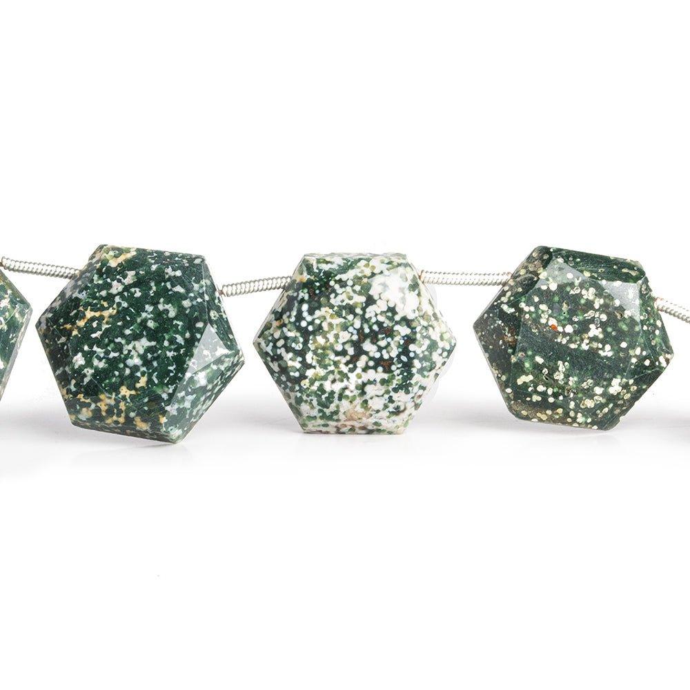 Ocean Jasper Hexagon Star Beads 8 inch 11 pieces - The Bead Traders