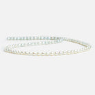 Off White & Baby Blue Straight Drill Oval Pearls 15 inch 105 pieces - The Bead Traders